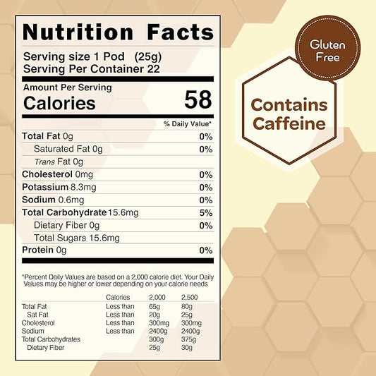 True Honey English Breakfast Tea Pods - Honey Crystals Blended in Every Tea Pod - Strong Antioxidant Support - All Natural Organic Herbal Caffeinated Tea 22 Count