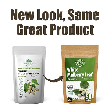 50 Bags White Mulberry Tea Mulberry Leaf Herbal Tea (Morus Alba) - 50 Count 1.5g Bags Herb Hoja De Morera