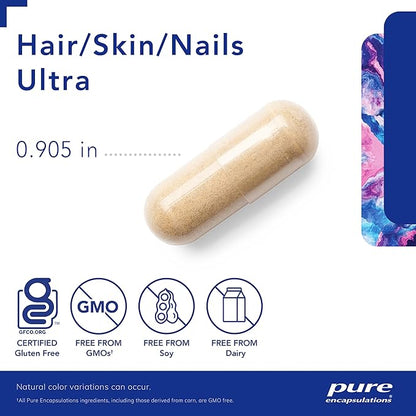 Pure Encapsulations Hair/Skin/Nails Ultra Advanced Beauty Supplement - Biotin & Collagen Supplement for Healthy Hair, Strong Nails & Youthful Skin Support* - 60 Capsules