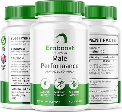(5 Pack) Eroboost Supplement for Men - Official Ero Boost Pills, EroBoost Support Capsules, EroBoost Advanced Formula, EroBoost Supplement, Ero Boost, 300 Capsules for 5 Months