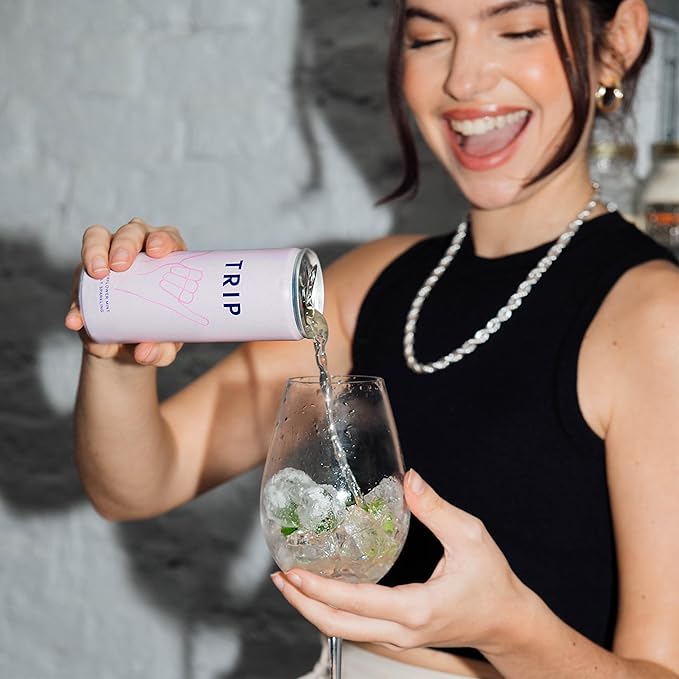 Trip Mindful Blend, Lightly Sparkling Adaptogen Seltzer, Mocktail w/ 120mg Magnesium Citrate with Ashwagandha, Lions Mane & L Theanine, No Added Sugar, Vegan, Melon Cucumber, 12 Oz, 12Pk