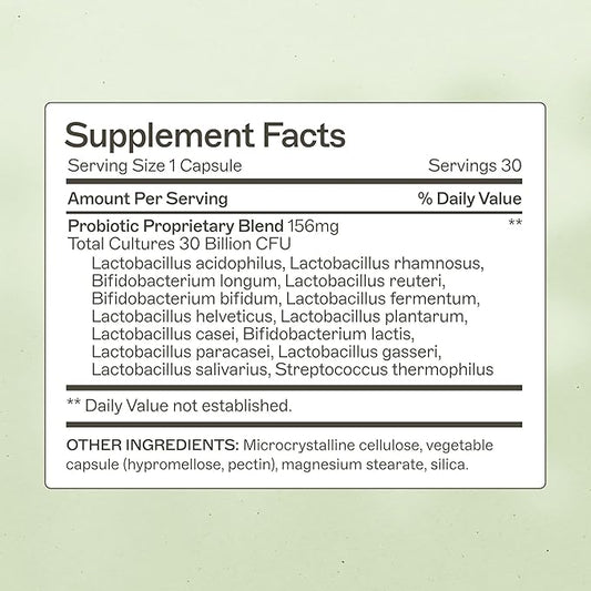 Amy Myers MD Best Probiotics 30 Billion CFU Per Capsule - for Women & Men - Powerful Combination of Doctor Approved Strains - Supports Healthy Digestion and Gut Bacteria Balance - One Month Supply