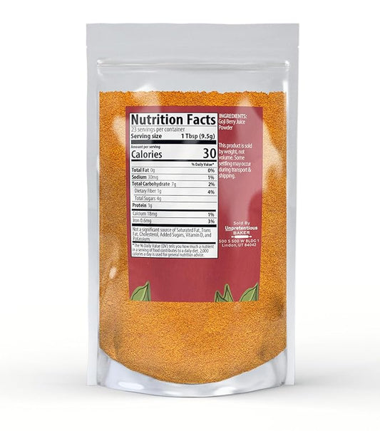 Unpretentious Goji Berry Powder, Drink & Smoothie Mix-in, Sweet & Tart, Fruity Ingredient (8 Ounce)