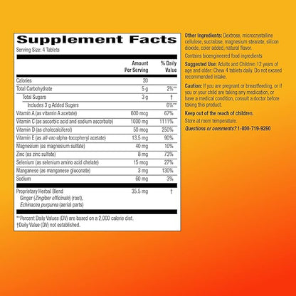 Amazon Basic Care Immune Support Berry Chew Tablets, 116 Count (Pack of 2)