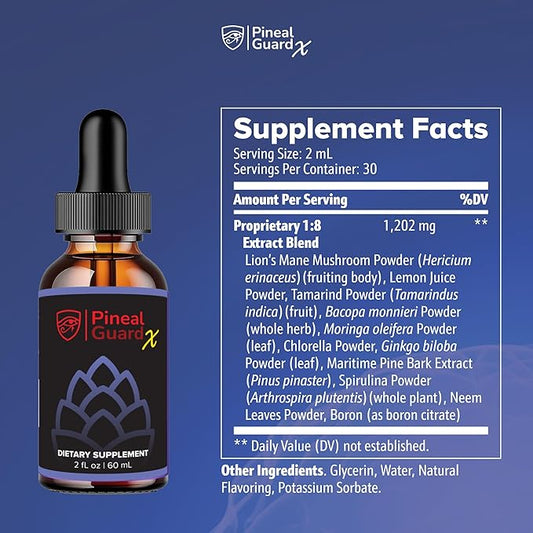 Pineal Gland Supplement - Brain Support, Focus, and Memory Vitamins for The Brain, Decalcify, Activate, and Protect Your Pineal Gland - Third Eye Awakening - Pineal Guard X - Pack of 2