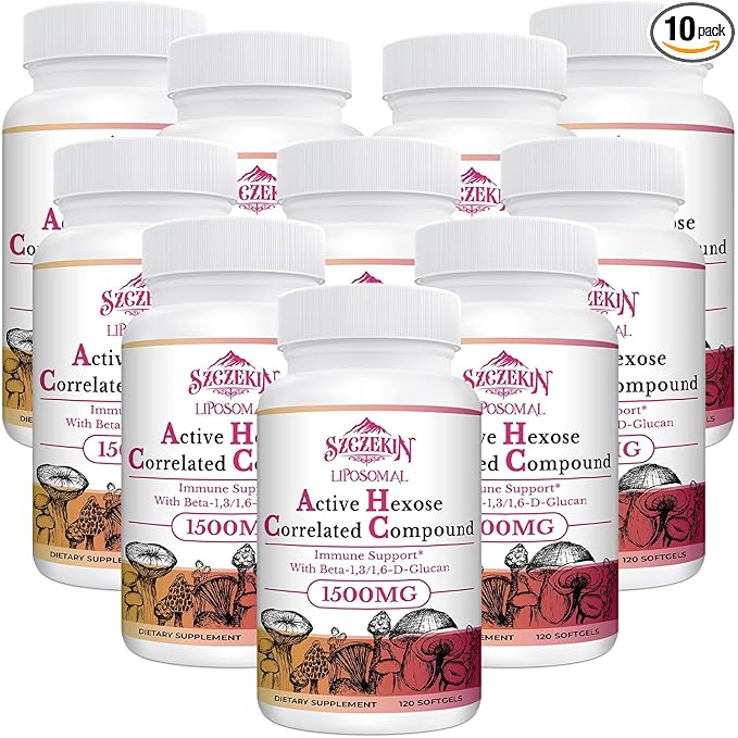 1500mg Liposomal Active Hexose Correlated Supplement,1200 Soft Gels Beta-Glucans with Natural Mushroom Extract, Immune System, Liver Function, Maintain T-Cell & Killer Cell Activity