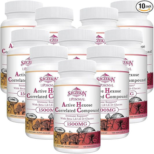 1500mg Liposomal Active Hexose Correlated Supplement,1200 Soft Gels Beta-Glucans with Natural Mushroom Extract, Immune System, Liver Function, Maintain T-Cell & Killer Cell Activity