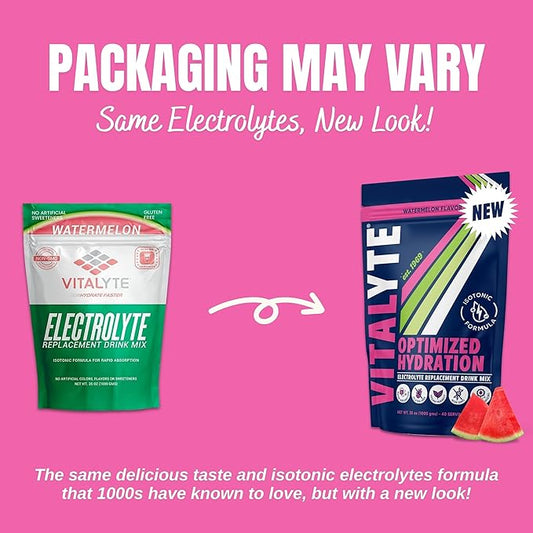 Vitalyte Electrolyte Powder Drink Mix, Isotonic Electrolyte Hydration Mix, Gluten Free Post Workout Powder, Pack of 1, 35 oz., Watermelon Flavor