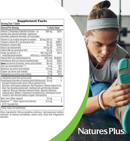 NaturesPlus Hema-Plex Iron - 30 Slow-Release Tablets, Pack of 2 - Total Blood Health - 85 mg Chelated Iron - With Vitamin C & Bioflavonoids - Non GMO, Vegetarian & Gluten Free - 60 Total Servings