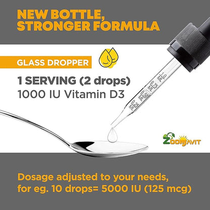Vitamin D Drops for Infants - Baby Vitamin D Drops 1000 IU 2Fl Oz - Liquid Vitamin D3 Organic with Max Absorption Formula for Newborn, Toddlers, Kids and Adults