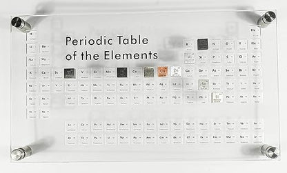 Acrylic Periodic Table Science Education Collection Bracket for Element Cubes + 9pcs 0.39" 10mm Engraved Density Up to 99.99% Pure Metal - Aluminium Bismuth Carbon Copper Iron Nickel Zinc Titanium Tin