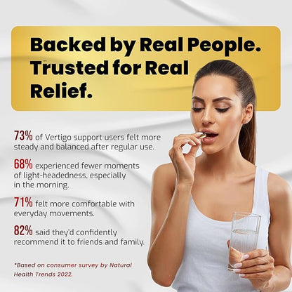 VEGATOT Vertigo Supplement *USA Made and Tested* Inner Ear Supplement with Ginkgo Biloba Lion's Mane Lemon Balm Ginger VIT B1, B6, B12- for Dizziness Spinning Inner Ear Balance