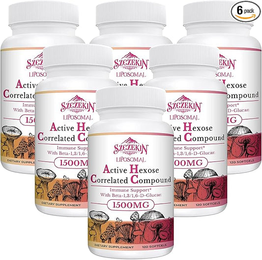 1500mg Liposomal Active Hexose Correlated Supplement,720 Soft Gels Beta-Glucans with Natural Mushroom Extract, Immune System, Liver Function, Maintain T-Cell & Killer Cell Activity