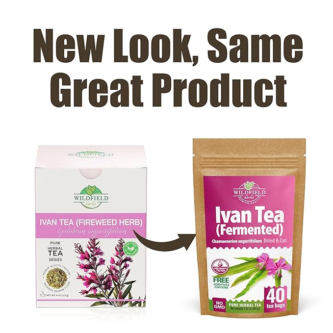 40 Bags Ivan Tea Siberian Fireweed Tea Herb Blooming Sally (Chamerion Angustifolium) - Ivan Chai 40 Count 1.5 g Bags Epilobium Angustifolium Иван Чай