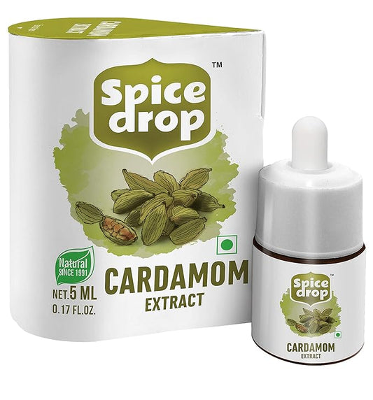 Spice Drop Cardamom Extract - Up to 180 Drops Per Bottle | Tea, Coffee, Cooking, Baking, Dessert | Pure Whole Green Cardamom Pod Extract | No Added Color or Preservative | Vegan (0.17oz, Pack of 1)