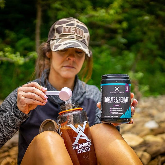 Wilderness Athlete - Hydrate & Recover | Liquid Hydration Powder Electrolyte Drink Mix - Recover Faster with Bcaas - Hydrate Powder with 1000mg of Vitamin C - 30 Serving Tub (Grape)