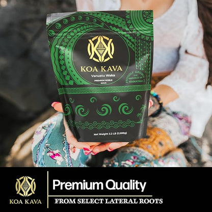 Vanuatu Koa Kava Kava Powder - 1 Kilo Premium Noble Waka Kava Tea made from Lateral Roots in Vanuatu for Authentic Relaxation. 1 Kilogram