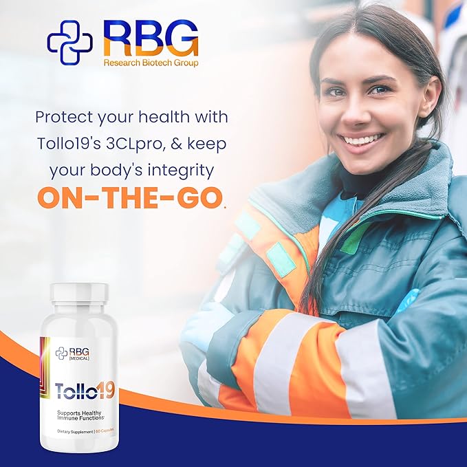 Tollo19 Immune Support Supplement - 3CLpro Inhibitors Protease Enzyme Supplement - 300mg Natural Blend of Gromwell Root Extracts & Sunflower Lecithin - Immune Defense 60 caps