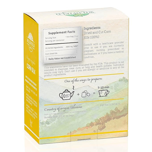 24 Bags Dry Corn Silk Tea Cornsilk Herb (Stigma Maydis) - 24 Count 2g Tea Bags Corn Silk Herbal Barba De Maiz (Barba De Elote)