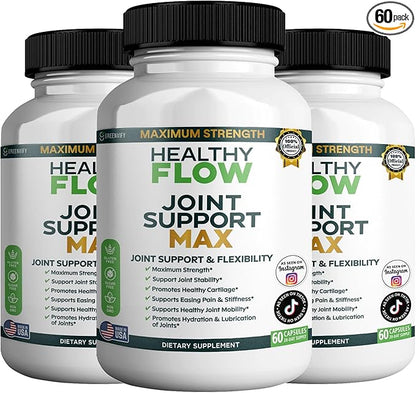 Healthy Flow Joint Support Max, 1500mg Glucosamine, 60 Capsules, Maximum Strength Joint Support Supplement (3)