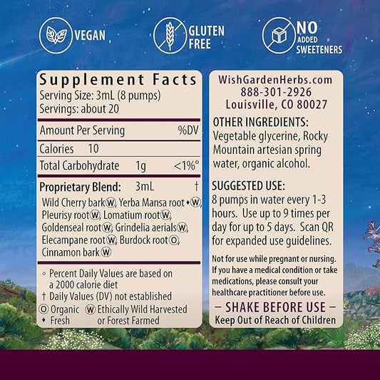 WishGarden Herbs Get Over It! - Herbal Immunity Recovery Supplement & Immune Booster Tincture, Provides Immunity Boost to Help Eliminate Stubborn Conditions, Immune Support, Lung Support, Biotic, 4oz