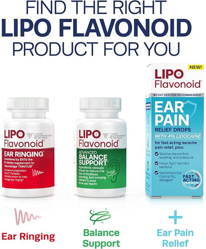 Lipo-Flavonoid Plus Tinnitus Relief - Doctor-Recommended for Ringing Ears - Clinically-Proven Lemon Bioflavonoid Complex with Vitamins C, B1, B2, B6, B12, & Calcium - 500 Caplets