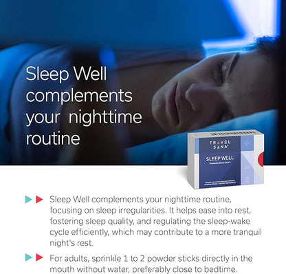 Sleep Well | Supports Jet Lag Relief for Travelers | Melatonin 1 mg, Passionflower Extract & Vitamins | Natural Sleep Support for Travelers | Fast-Acting | 10 Sticks