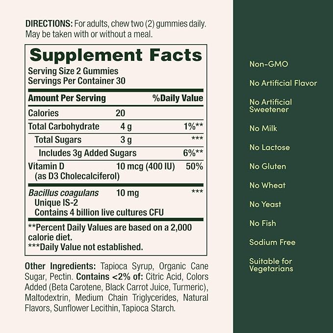 Nature's Bounty Probiotic Gummies, Immune Health & Digestive Balance, Pineapple, Raspberry and Orange Flavor Gummies, 60 Ct