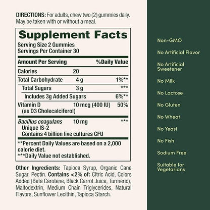 Nature's Bounty Probiotic Gummies, Immune Health & Digestive Balance, Pineapple, Raspberry and Orange Flavor Gummies, 60 Ct