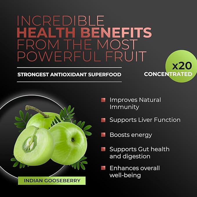 Amla Powder & Green Tea Superfood Supplement with Hibiscus, 20x Ultra Concentrated Amla, Antioxidant Support, Made with Oolong Tea and Indian Gooseberries, Organic, Vegan, Hibiscus, 30 Servings