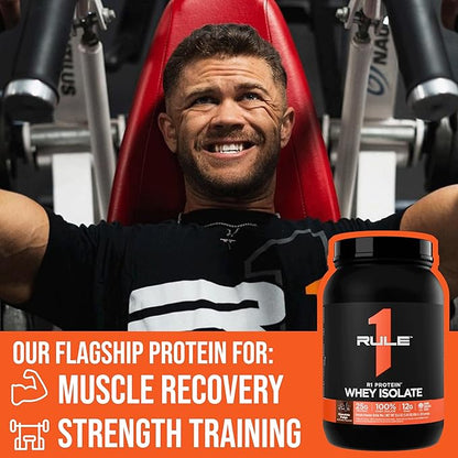 Rule 1 R1 Protein Whey Isolate - with 25g Protein & 6g BCAA Exclusively from Isolated & Hydrolyzed Sources for Workout Recovery (5 Pounds*, Café Mocha)