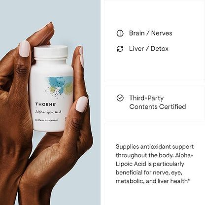 THORNE - Alpha-Lipoic Acid - 300 mg - Supplement Liver Detox, Antioxidant Support, Nerve Health and Mental Sharpness* - 60 Capsules