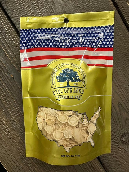 American Ginseng Slices from Wisconsin, DOL American Wisconsin从Ginsengs Slices Root for Tea, Energy for Men Women Mental Health Boosts Immunity, Gluten Free, 花旗参/西洋参 Long Strip 1 Bag of 4OZ