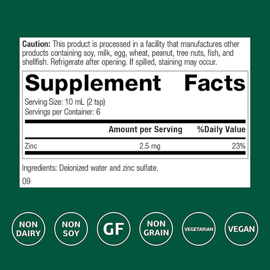 Standard Process Zinc Test - Noninvasive Status Assessment - Excellent Source of Zinc - 2 fl oz