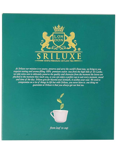 SRILUXE - Premium Quality Ceylon Green Tea Bags Exquisite Taste and Aroma | Brew Hot Tea, Iced Tea or Kombucha Tea (100 Teabags)