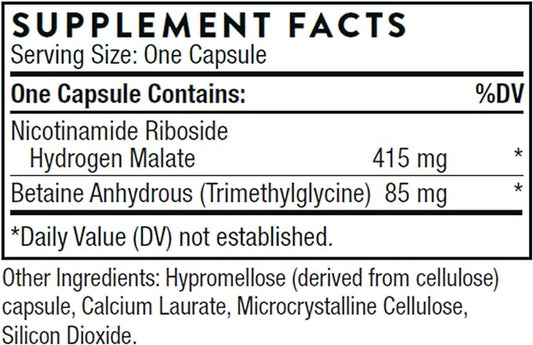 THORNE - NiaCel 400 - NAD Supplement - Nicotinamide Riboside - Support Healthy Aging, Cellular Energy Production, & Sleep-Wake Cycle* - NSF Certified for Sport - Gluten Free - 60 Capsules- 60 Servings