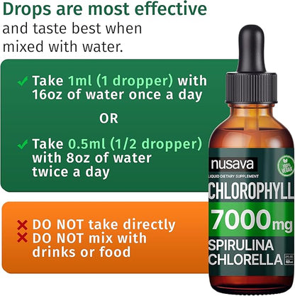 (4 Pack) 4-in-1 Vegan Chlorophyll Liquid Drops 7000mg for Immune Support, Energy, Gut and Skin Health - Liquid Chlorophyll - Internal Deodorant Enriched with Chlorella, Spirulina, & Copper, 8 Fl Oz