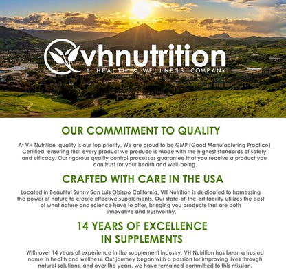 VH Nutrition Fenugreek+ | 1400mg Extra Strength Fenugreek Capsules | Hormonal Balance and Energy Support Supplement for Men & Women | 60 Gluten-Free Capsules