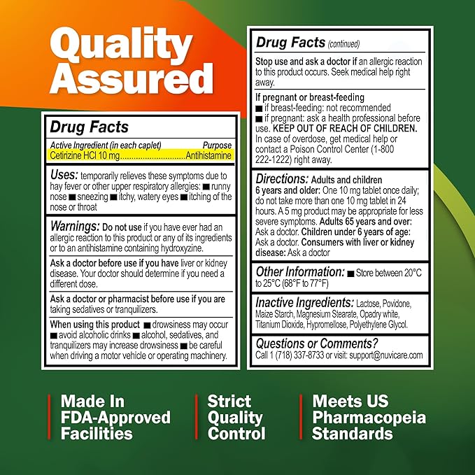 24-Hour Allergy Medicine - Cetirizine Hydrochloride 10mg Tablets - Compare to the Active Ingredient in Zyrtec Antihistamine Meds - Generic Allergy Pills for All Day Allergy Relief (100 Count)