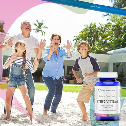 #1 Strontium Bone Healthy Supplement Recommended By Doctors Worldwide 90, Easy To Swallow Veggie Caps Made In The USA