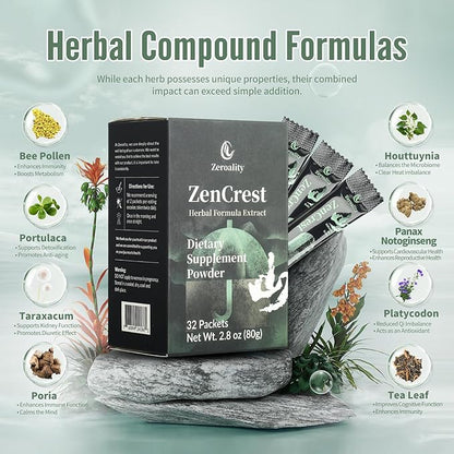ZenCrest, Natural Herb Prostate Supplement, Traditional Chinese Herbal Formula, Promote Healthy Prostate, Promote Urogenital Function, No Side Effects, (128 Packets - 4 Boxes) (4)
