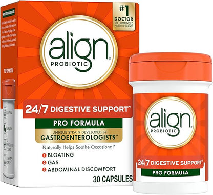 Align Probiotic, Pro Formula, Probiotics for Women and Men, Probiotics for Digestive Health, Men and Womens Probiotic Capsules Help Relieve Occasional Bloating & Gas*, 30 Capsules