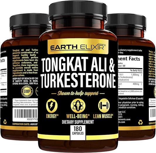 Turkesterone Tongkat Ali for Men and Women – 2-in-1 Natural Testosterone Support for Energy & Fitness - High Potency Turkesterone Supplement for Men with Tongkat Ali –– Pure Non-GMO Formula