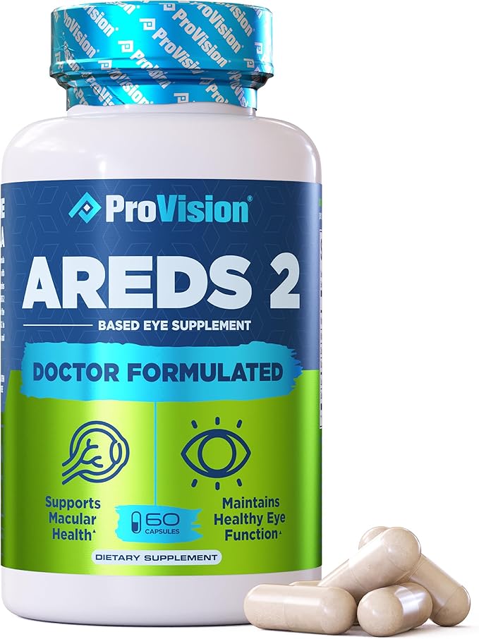 Provision AREDS 2 Eye Vitamins - Enhance Vision Supplements - Lutein Zeaxanthin Vision Complex - 60 Eye Supplement Capsules