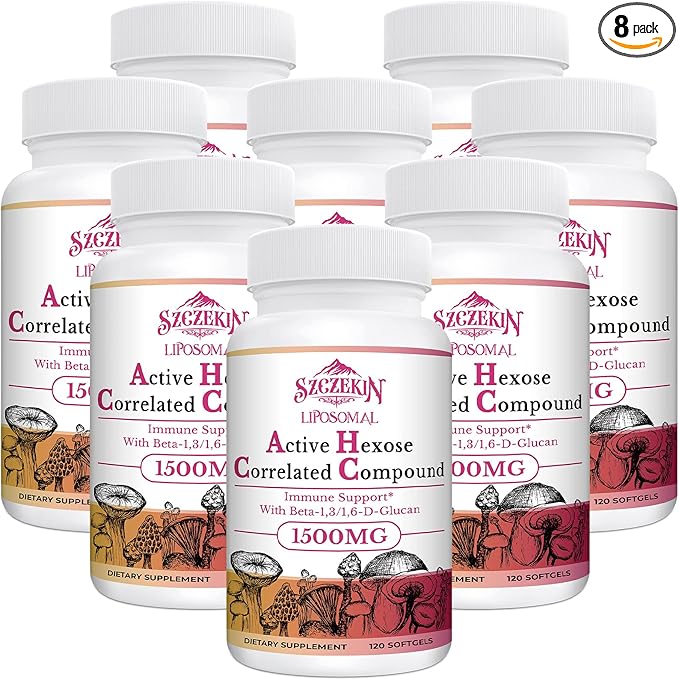 1500mg Liposomal Active Hexose Correlated Supplement,960 Soft Gels Beta-Glucans with Natural Mushroom Extract, Immune System, Liver Function, Maintain T-Cell & Killer Cell Activity