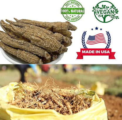 Wisconsin American Ginseng, 8OZ American Wisconsin Ginsengss Slices Root 西洋参/花旗参 Energy for Men & Women Ginseng in Soup, Tea Smoothies 4 Ounce Box of 2 Large Long-Branch