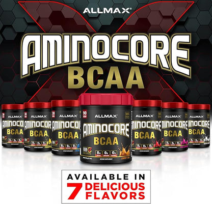 ALLMAX Nutrition AMINOCORE BCAA – 8G BCAAs – 100% Pure Branch Chained Amino Acids – Gluten Free - Pink Lemonade - 315 Gram