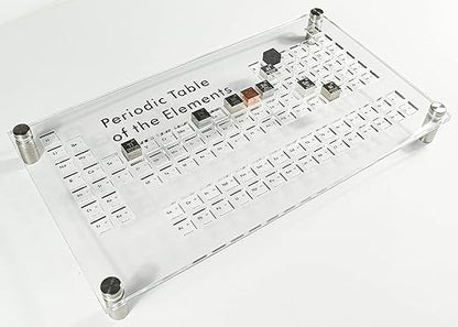 Acrylic Periodic Table Science Education Collection Bracket for Element Cubes + 9pcs 0.39" 10mm Engraved Density Up to 99.99% Pure Metal - Aluminium Bismuth Carbon Copper Iron Nickel Zinc Titanium Tin
