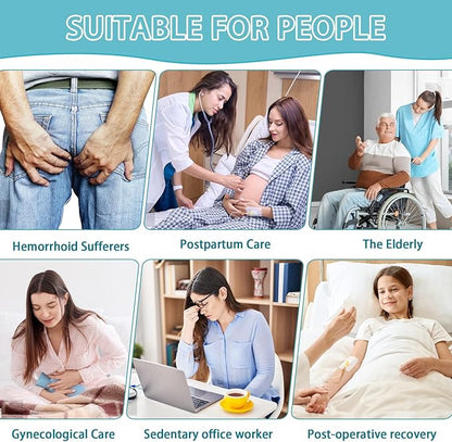 Sitz Bath, Sitz Bath for Hemorrhoids, Sitz Bath for Toilet Seat, Sitz Bath for Postpartum Care, Sits Bath Tub for Women Men Adults, Sitz Bath Soak Salts Basin, Hip Bath Bowl, Foldable, Blue