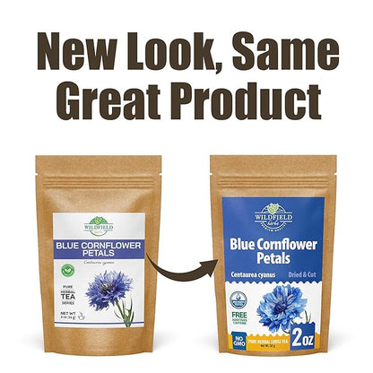 2 oz. Dried Blue Cornflower Flower Petals (Centaurea Cyanus) - 56g Blue Corn Flower Herb Tea Petals Bulk Herbal Tea